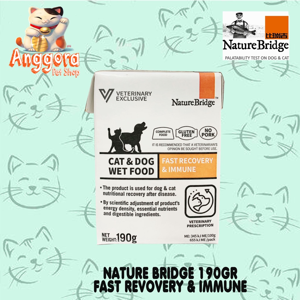 Jual Makanan basah kucing/Anjing NATURE BRIDGE Recovery & Immune 190gr ...
