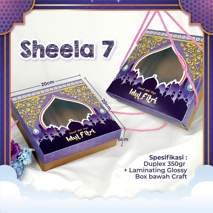Jual Box Lebaran SHEELA untuk roti, kue 20x20x6 cm / Dus Idul Fitri [1 ...