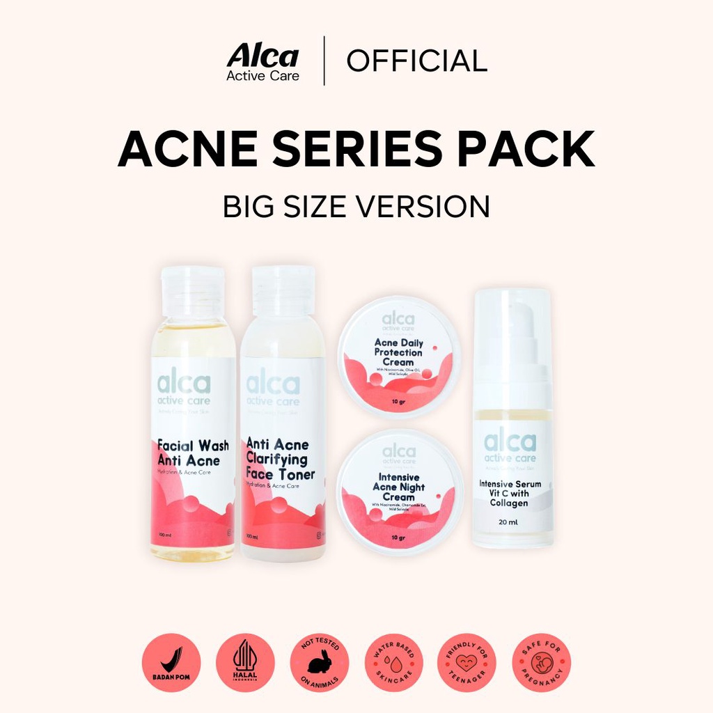 Jual Acne Series Pack Big Size Paket Skincare Alca Active Care Untuk Wajah Berjerawat Dan