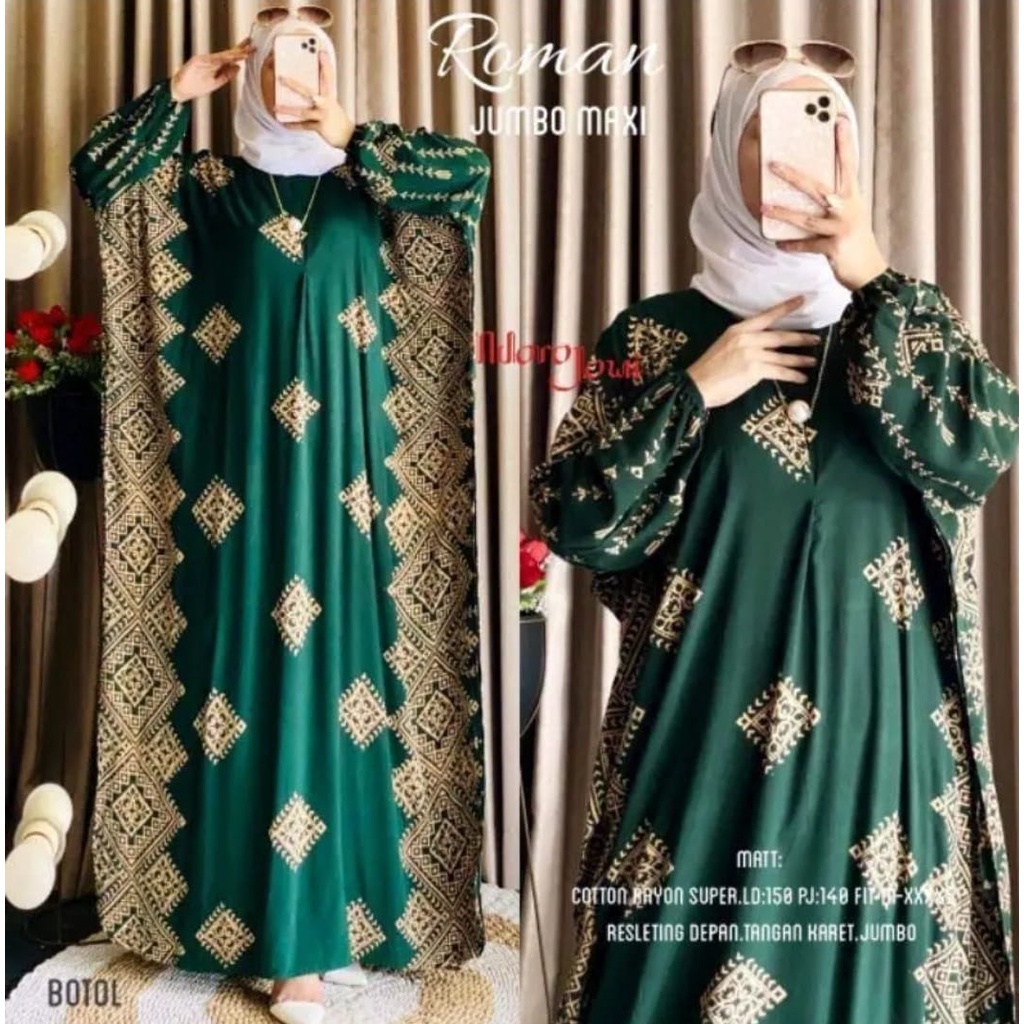 Jual Gamis Kaftan Motif Terbaru Jumbo Busui Panjang Viral Daster Arab ...