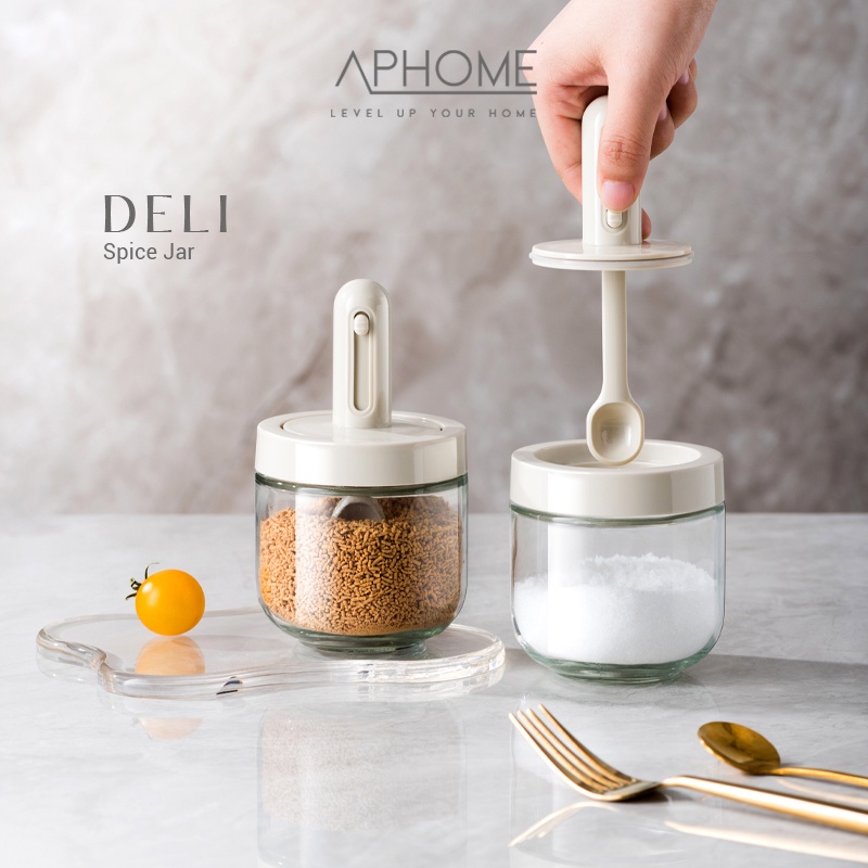 Jual Aphome Tempat Bumbu Dapur Kaca Spices Jar Wadah Botol Toples Bumbu Dengan Sendok Adjustable