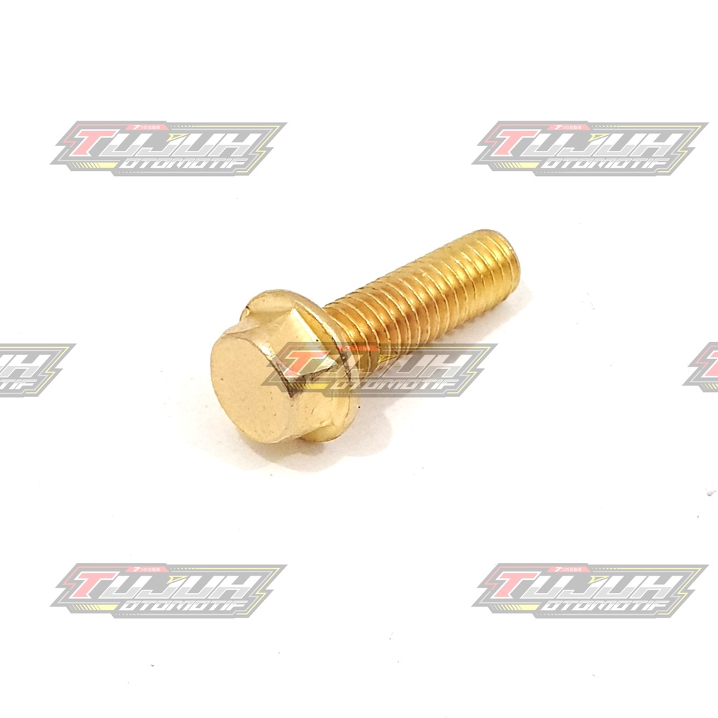 Jual Baut Topi Flange Bolt M6X15 Kunci 8 Gold | Shopee Indonesia