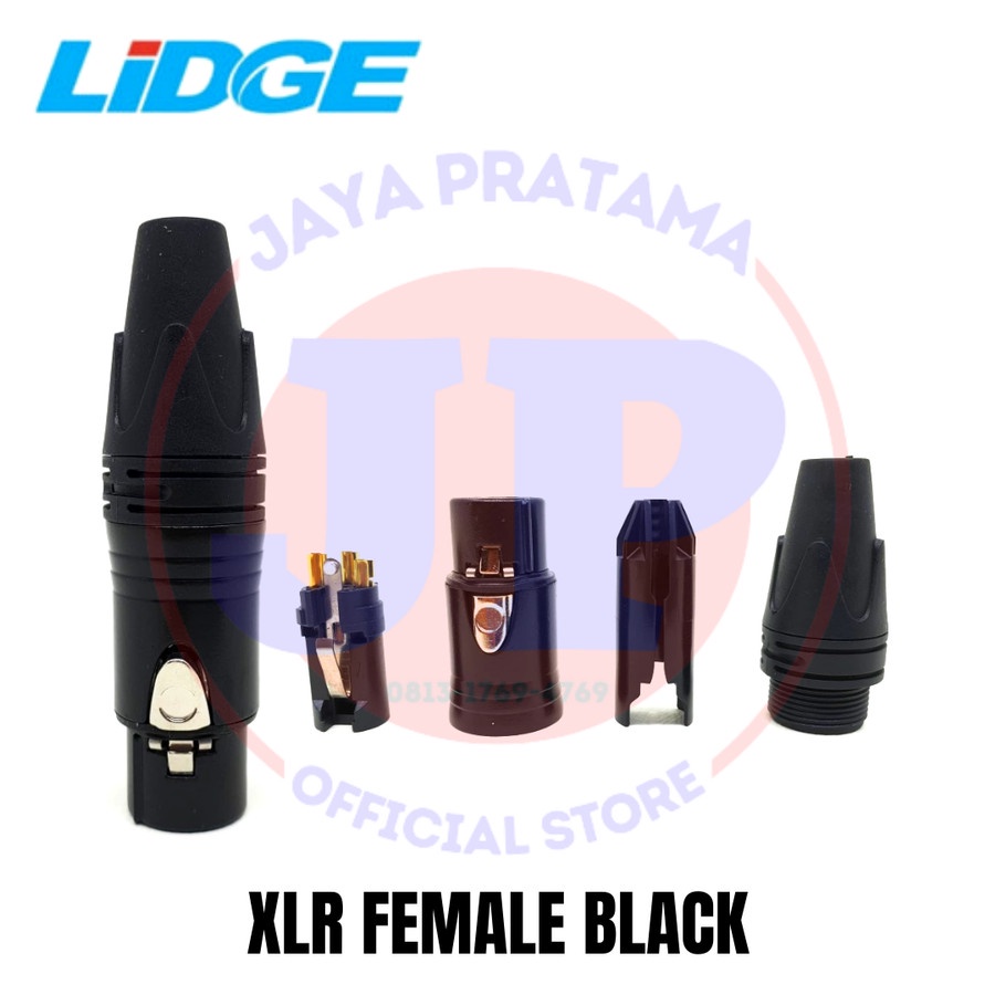 Jual Jack Connector Lidge XLR Female Canon Cewek XLR-FXX-BG (Black ...
