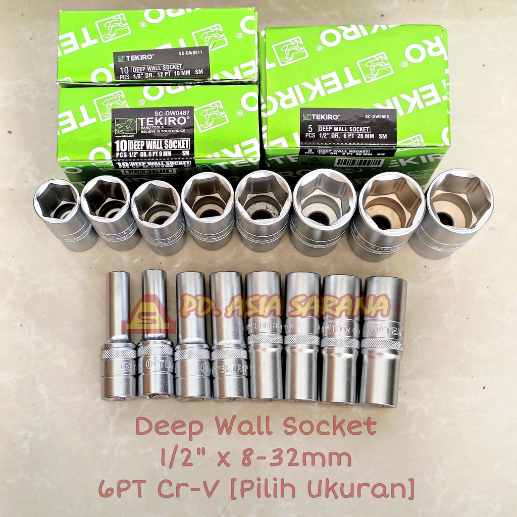 Jual Deep Wall Socket 1/2" x [832mm] TEKIRO 6 PT Panjang Inch Mata