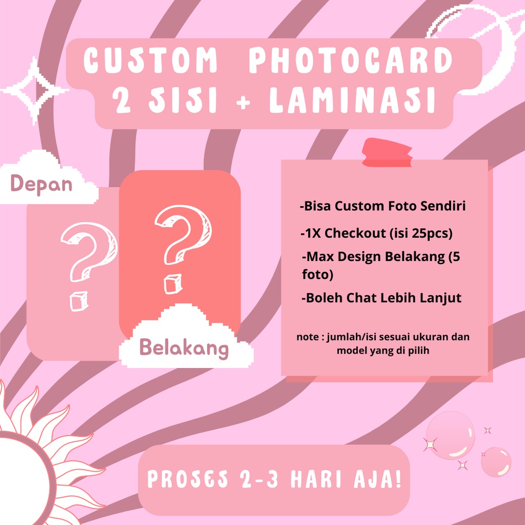 Jual Custom Photocard 2 Sisi Bisa COD Cetak Foto 2 Muka 2R 3R 4R Dst Shopee Indonesia