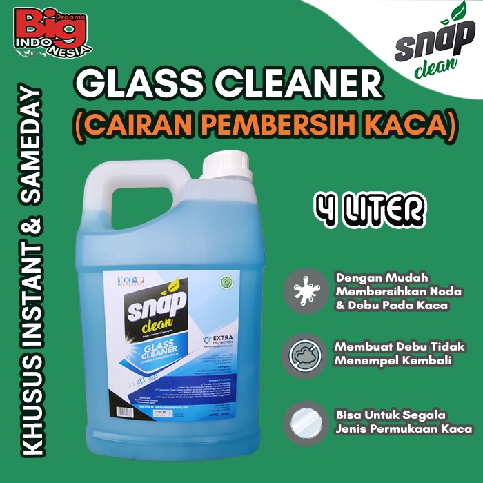 Jual Pembersih Kaca Glass Cleaner Snap Clean 4 Liter Instant Sameday ...