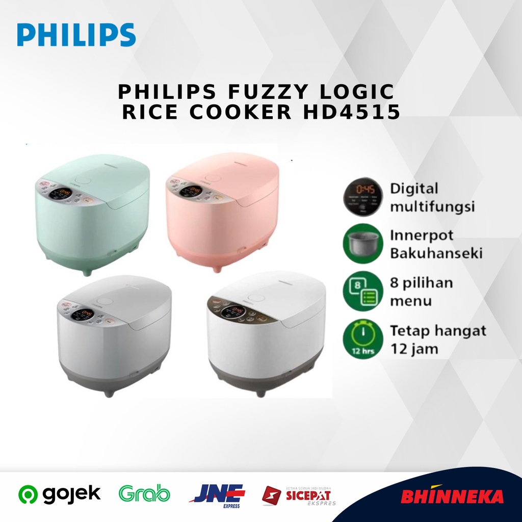 Jual PHILIPS Fuzzy Logic Rice Cooker HD4515 Shopee Indonesia