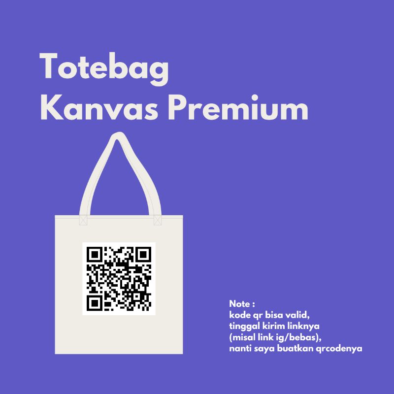 Jual Totebag Kanvas Premium motif barcode QR code Shopee Indonesia