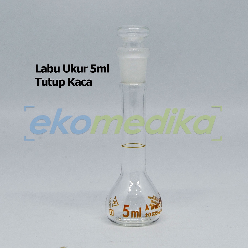Jual Labu Ukur 5ml IWAKI Tutup Kaca Plastik / Glass PP Stopper ...