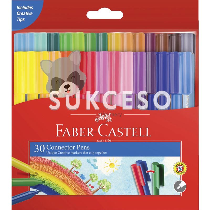 Jual Faber Castell Connector Pens 30 Color / Spidol Warna Set Murah 
