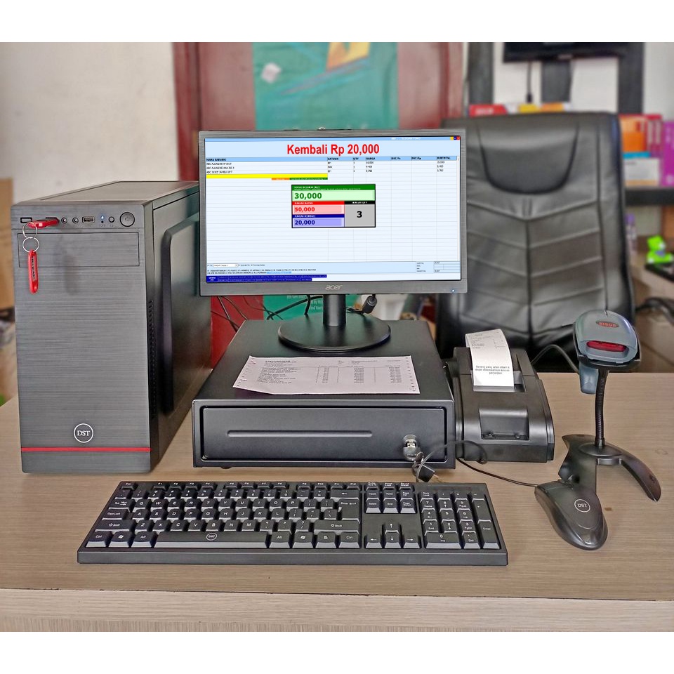 (ALL NEW) Paket Komputer Baru Mesin Kasir Toko Grosir / Retail Hemat Murah Berkualitas Include Software Kasir Full