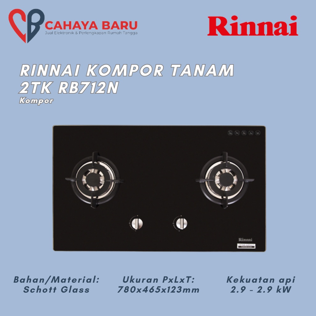 Jual RINNAI KOMPOR TANAM 2TK RB712N | Shopee Indonesia