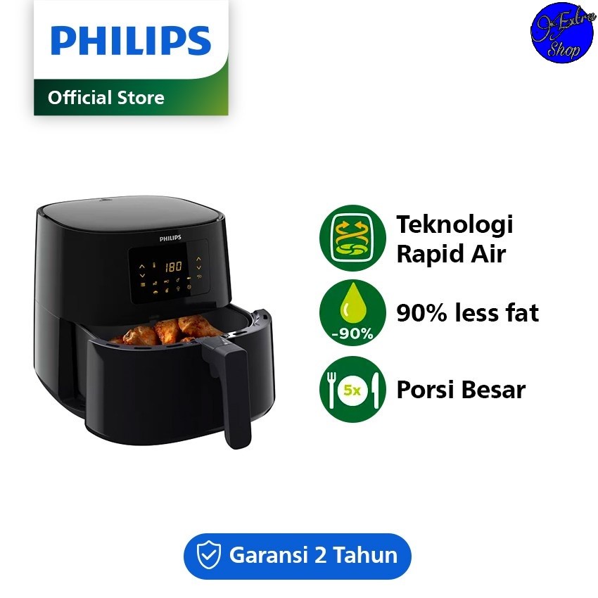 Jual PHILIPS Essential Air Fryer XL HD9270/90 Hitam Shopee Indonesia