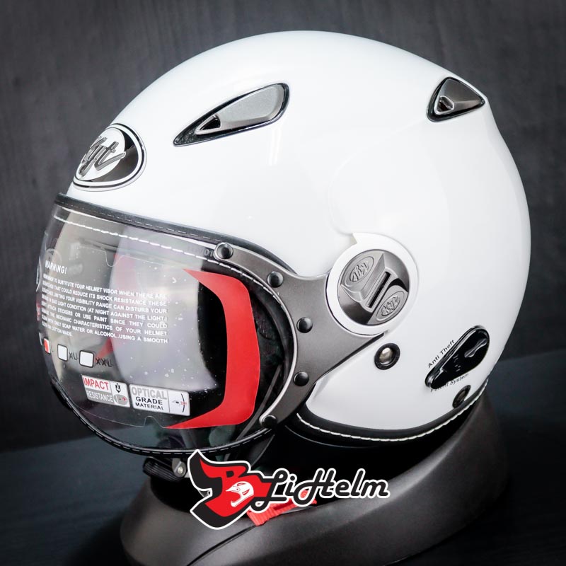 Jual Helm Kyt Elsico Solid White Half Face Helmet Retro Sni Shopee