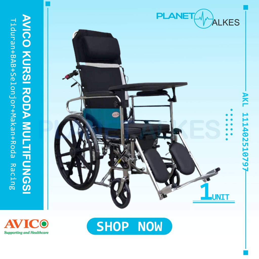 Jual Kursi Roda 5in1 Multifungsi AVICO 5 in 1 (Tidur / Selonjor / Makan ...
