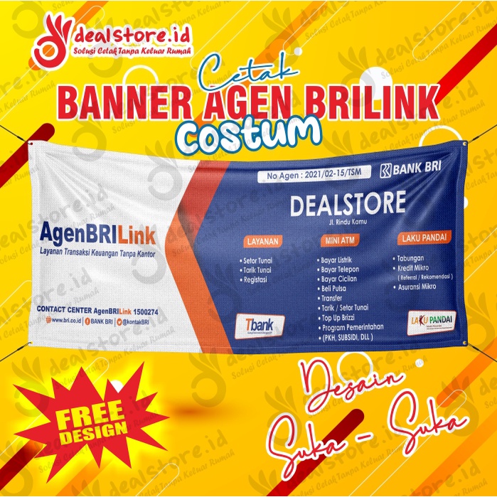 Jual Banner / Spanduk Agen BRILink Custom Nama Toko | Shopee Indonesia