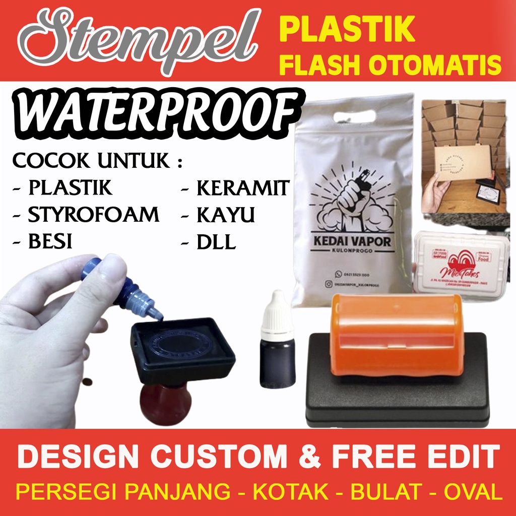 Jual Stempel Plastik Sterofoam Mika Free Tinta Permanent Waterproff Shopee Indonesia