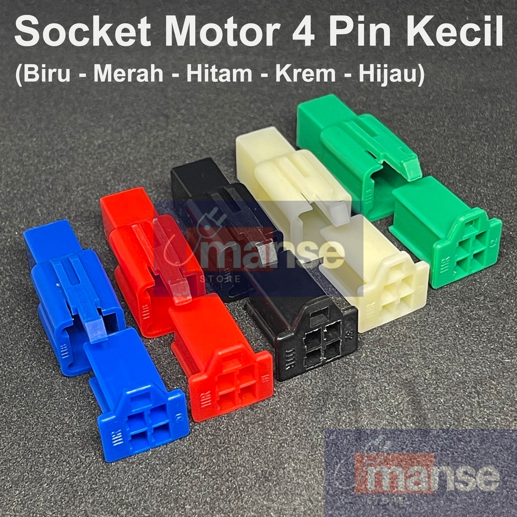 Jual Socket Motor 4 Pin Kecil / Soket Konektor Kabel 4 Pin Warna (Set ...