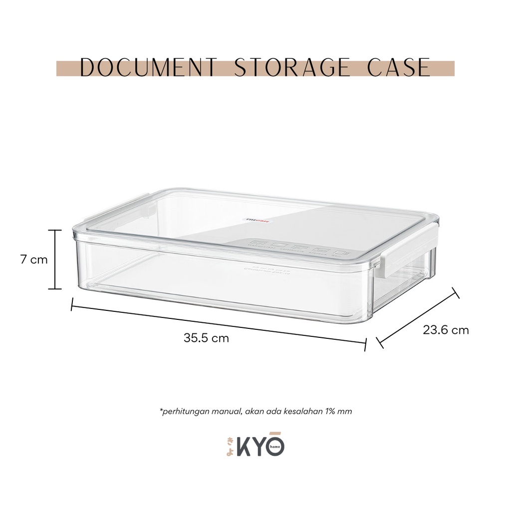 Jual KYO Transparent document storage box A4 Plastic office container ...