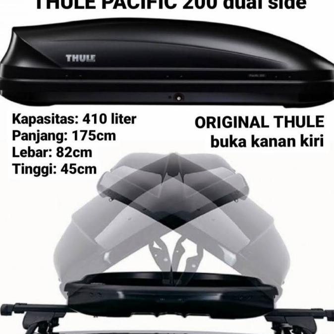 Thule Roof Box Pacific 200 Anthracite Bagasi Atap Mobil