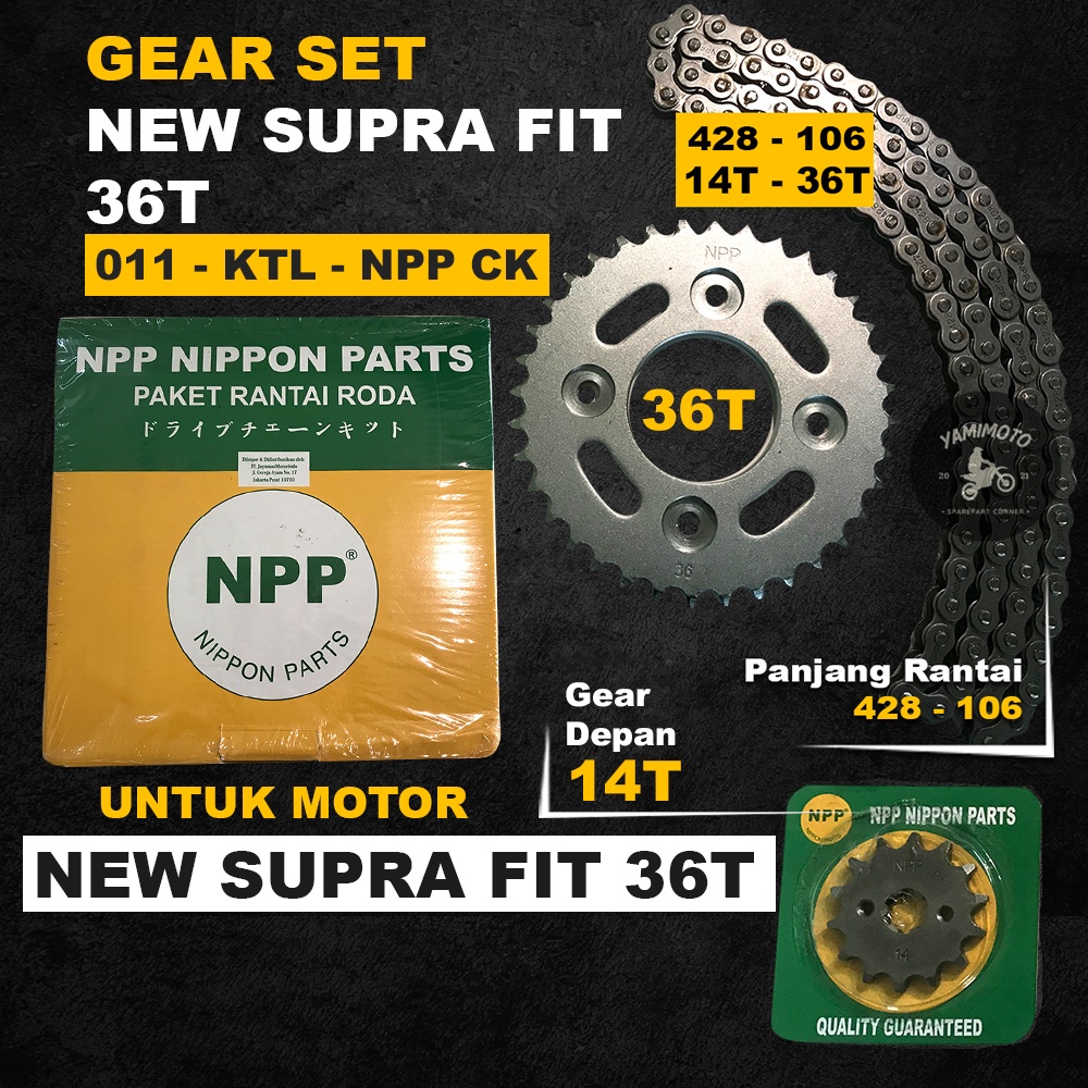 Jual GEAR SET Honda Supra Fit New, Karisma PNP Supra 125 Revo Blade NPP