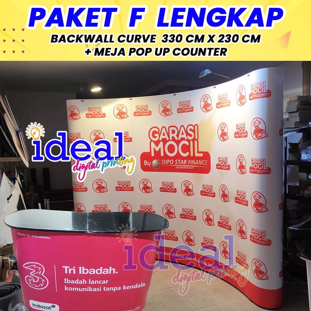 Jual Paket Backwall Backdrop Pameran Portable Modul 3x4 Curve Meja Pop Up Shopee Indonesia 