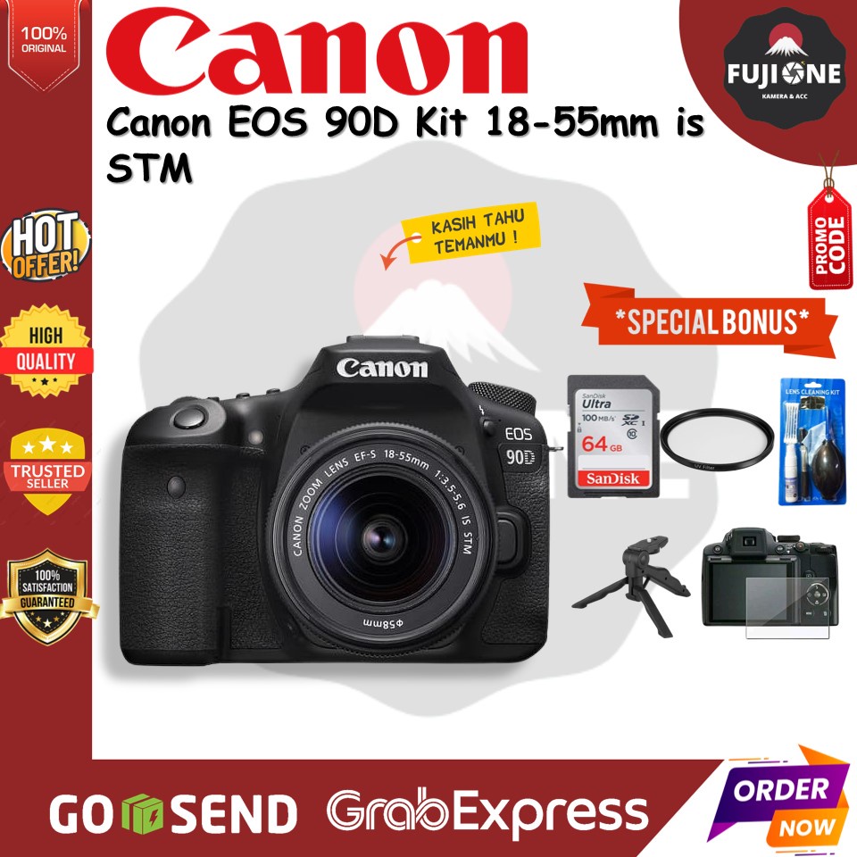 Jual Canon EOS 90D Kit 18-55mm is STM DSLR Camera | Shopee Indonesia