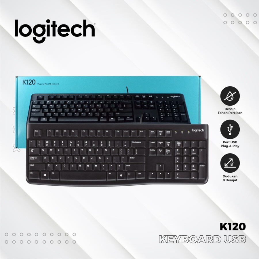 Jual KEYBOARD USB WIRED LOGITECH K120 / KEYBOARD LOGITECH K-120 ...