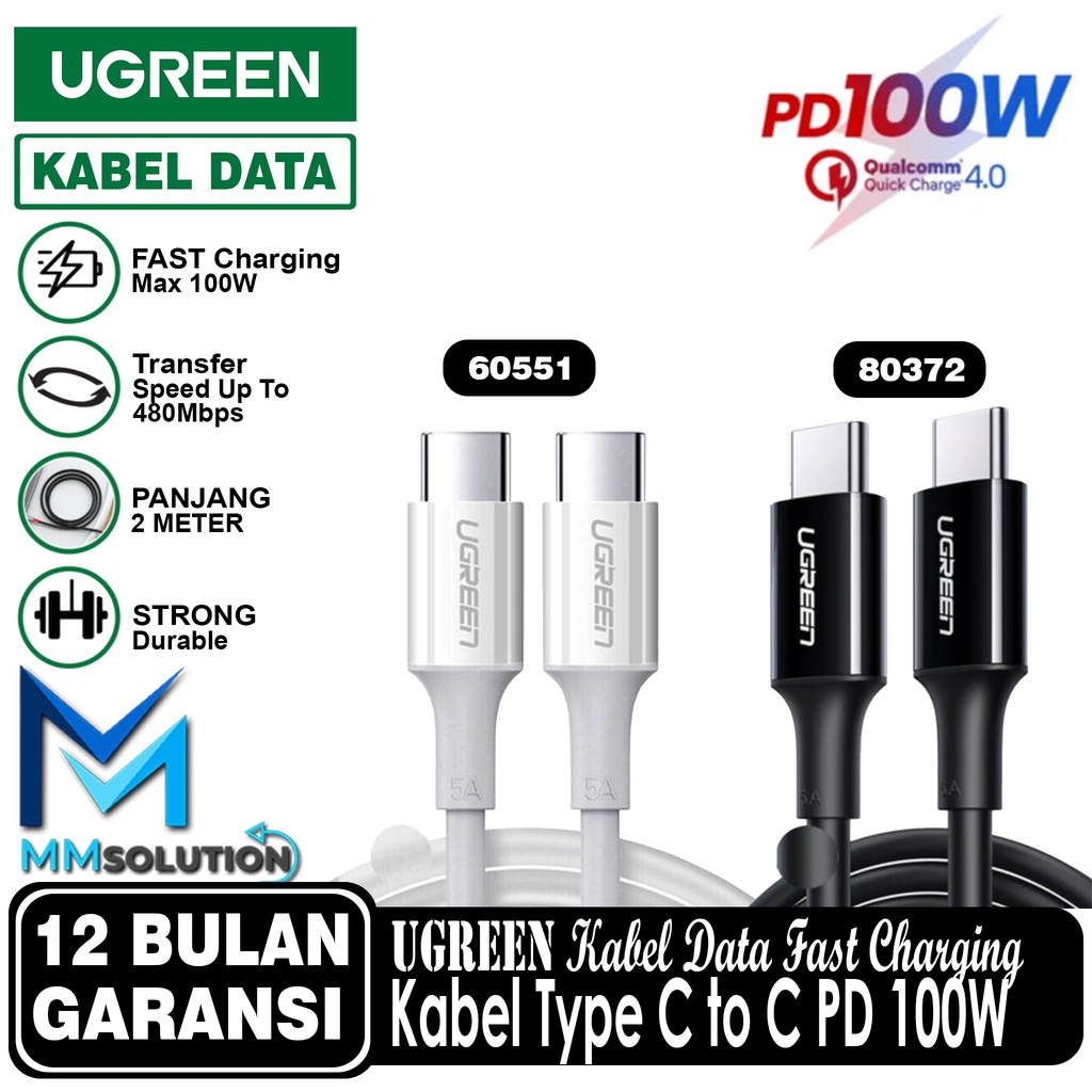 Jual UGREEN Kabel Data USB Type C to Type C PD Fast Charging 100W ...