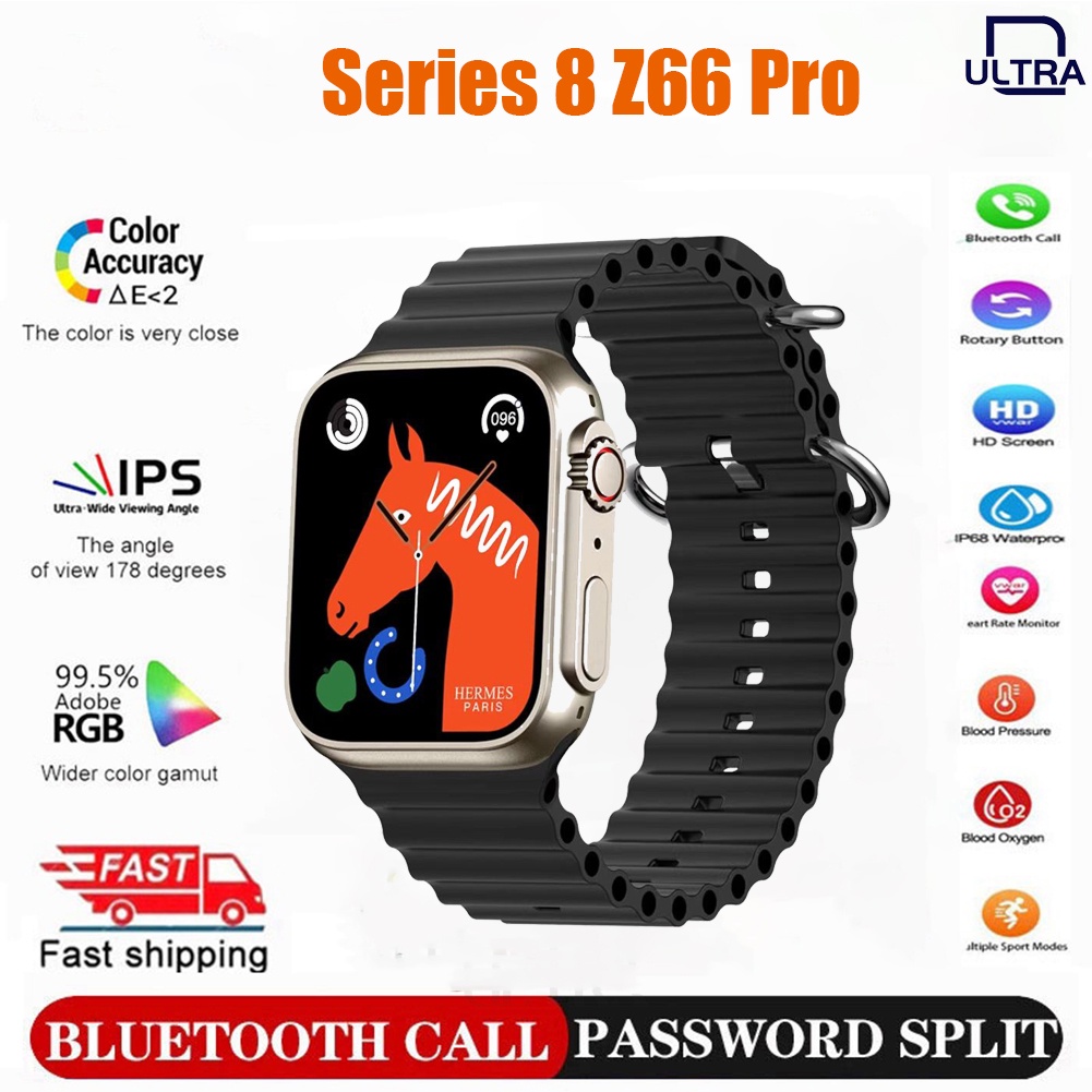 Jual Smart watch original series 8 Z66 Ultra , equipped with 1.85inch square screen Bluetooth