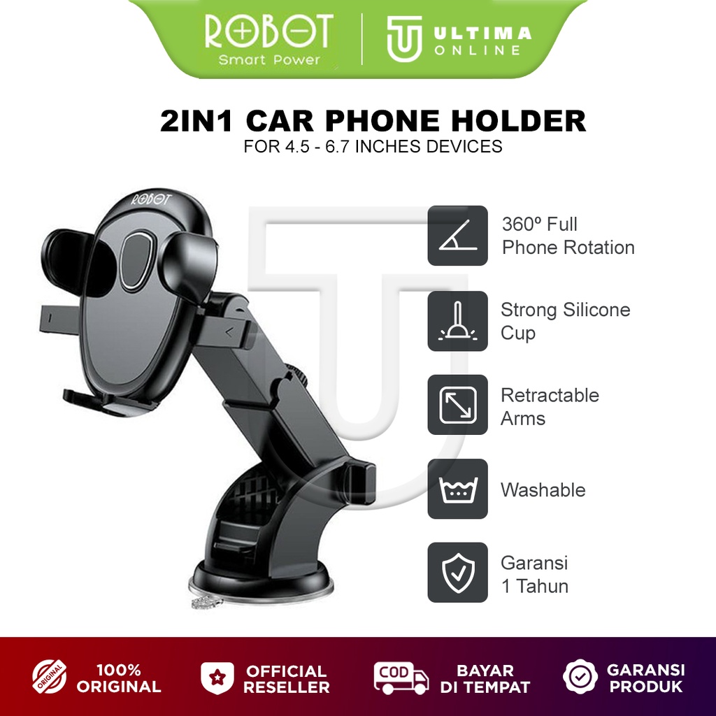 Jual Robot Car Holder Ch S Holder Hp Mobil Universal Stand Suction Cup Gps Shopee Indonesia