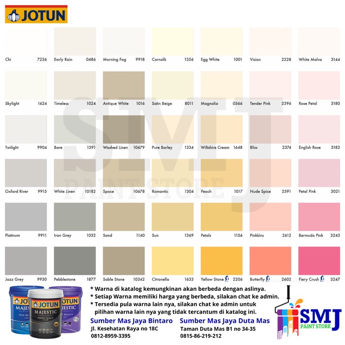 Jual Cat Tembok Interior Jotun Majestic Tb Matt Warna Tinting Ukuran 25ltr Terlaris Shopee 9294