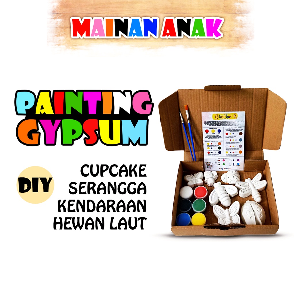 Jual Mainan Anak Mewarnai Gypsum Paket Set Melukis Patung Gipsum