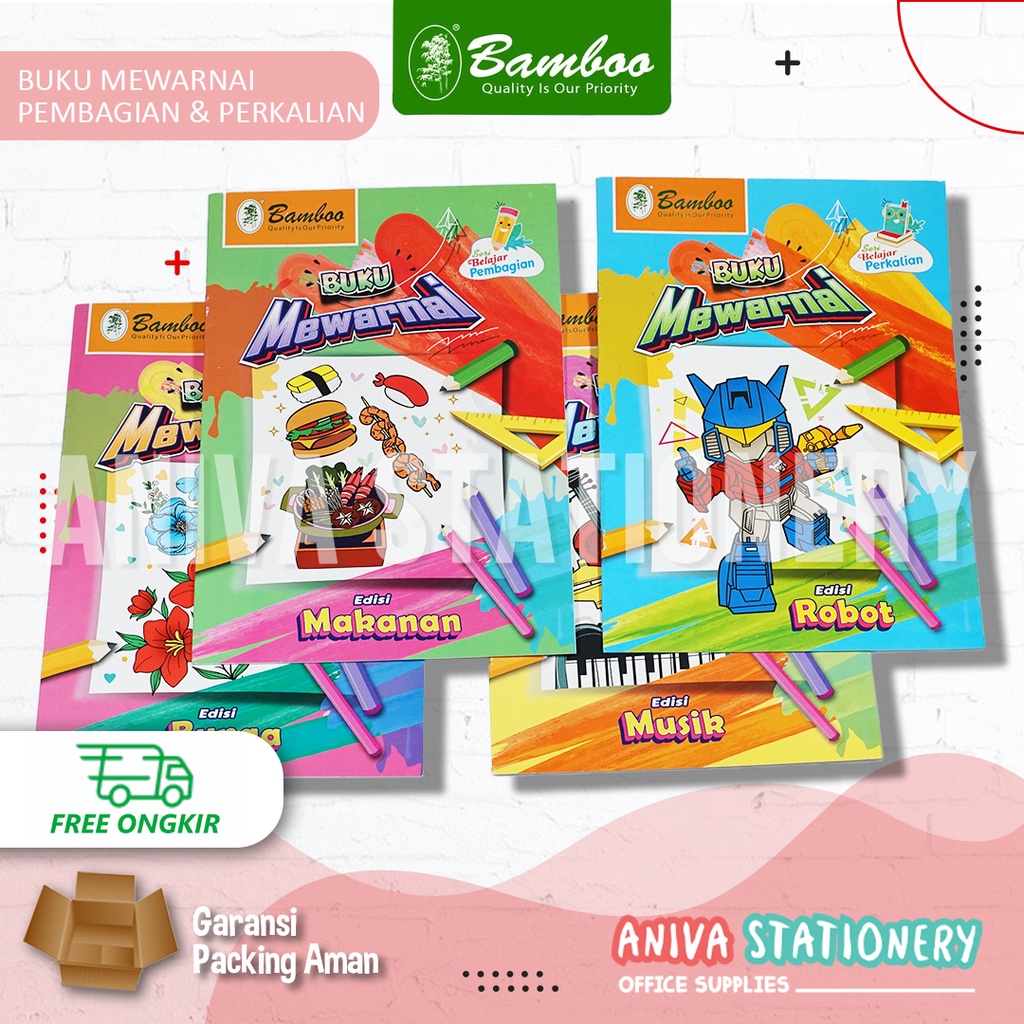 Jual BAMBOO BUKU GAMBAR MEWARNAI ANAK - SERI PEMBAGIAN DAN PERKALIAN (1 ...