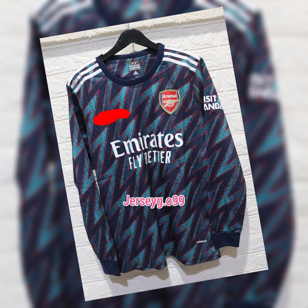 Jual JERSEY ARSENAL 3RD 2021/2022 LONG SLEEVE GRADE ORI (M) | Shopee ...