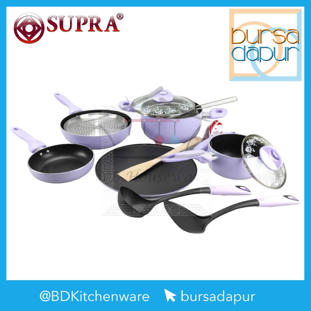 Jual Supra Premium Non Stick Cookware Set Pcs Black Marble Shopee Indonesia