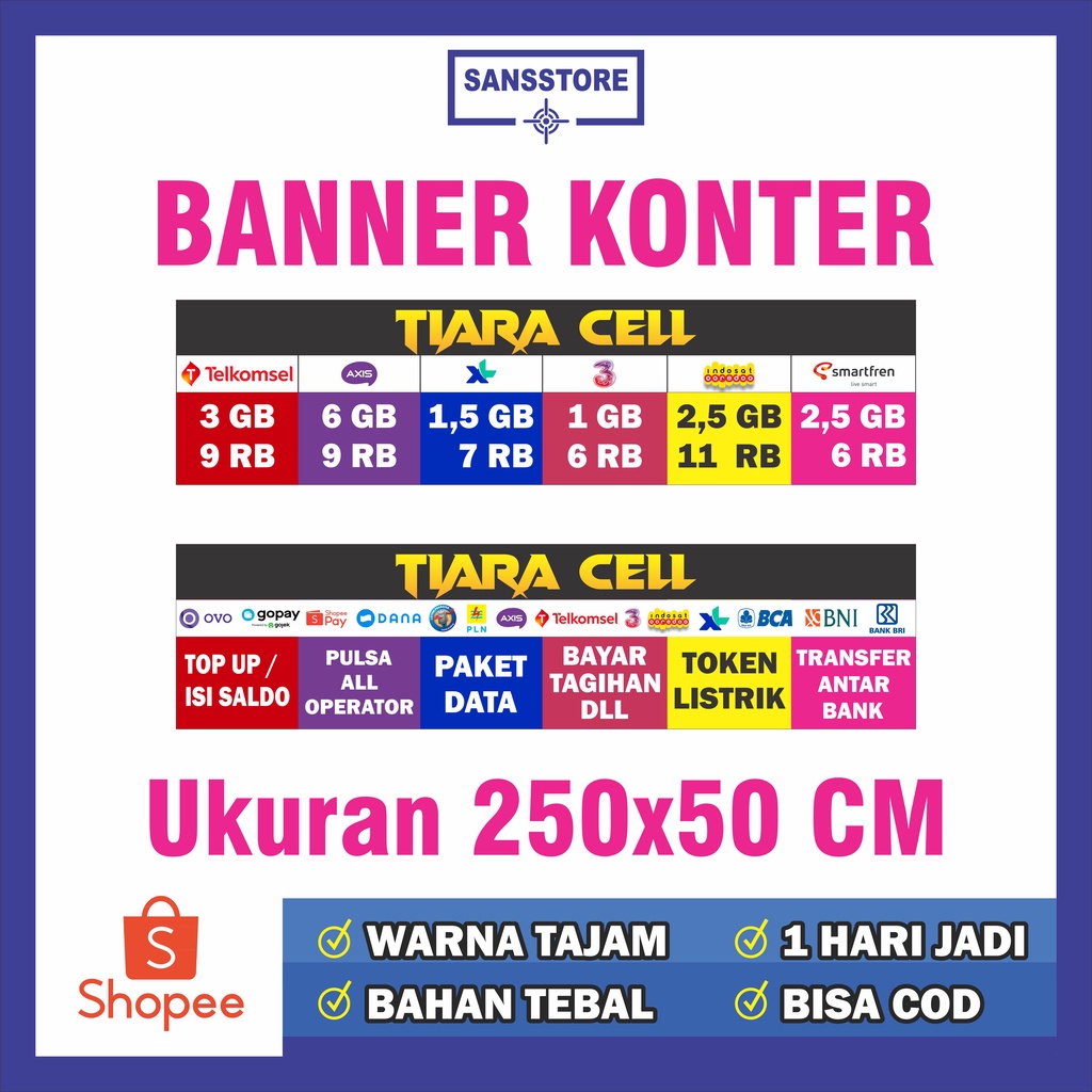 Jual Banner Benner Spanduk Konter Shopee Indonesia