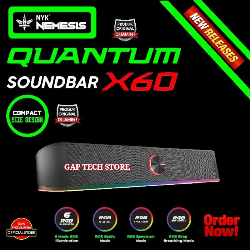 Jual Speaker NYK Nemesis X60 Quantum RGB Stereo SoundBar Gaming