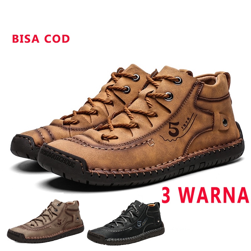 Jual Sepatu Boots Pria Keren Original Hitam Coklat Kulit Formal Kerja ...