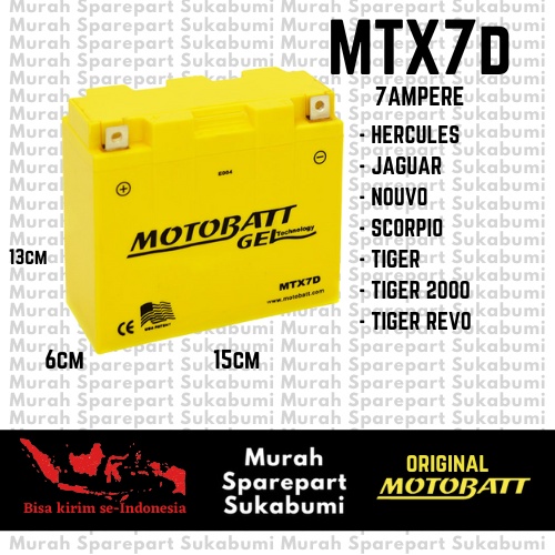 Jual AKI ACCU KERING MOTOBATT MTX7D AKI TIGER SCORPIO NOUVO HERCULES