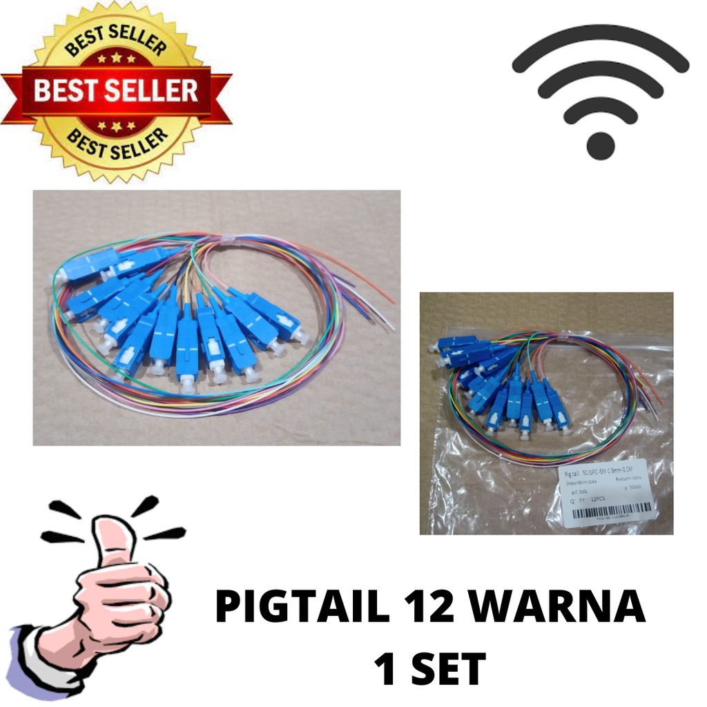 Jual PIGTAIL RAINBOW 12 WARNA 1 SET SC UPC 12PC | Shopee Indonesia