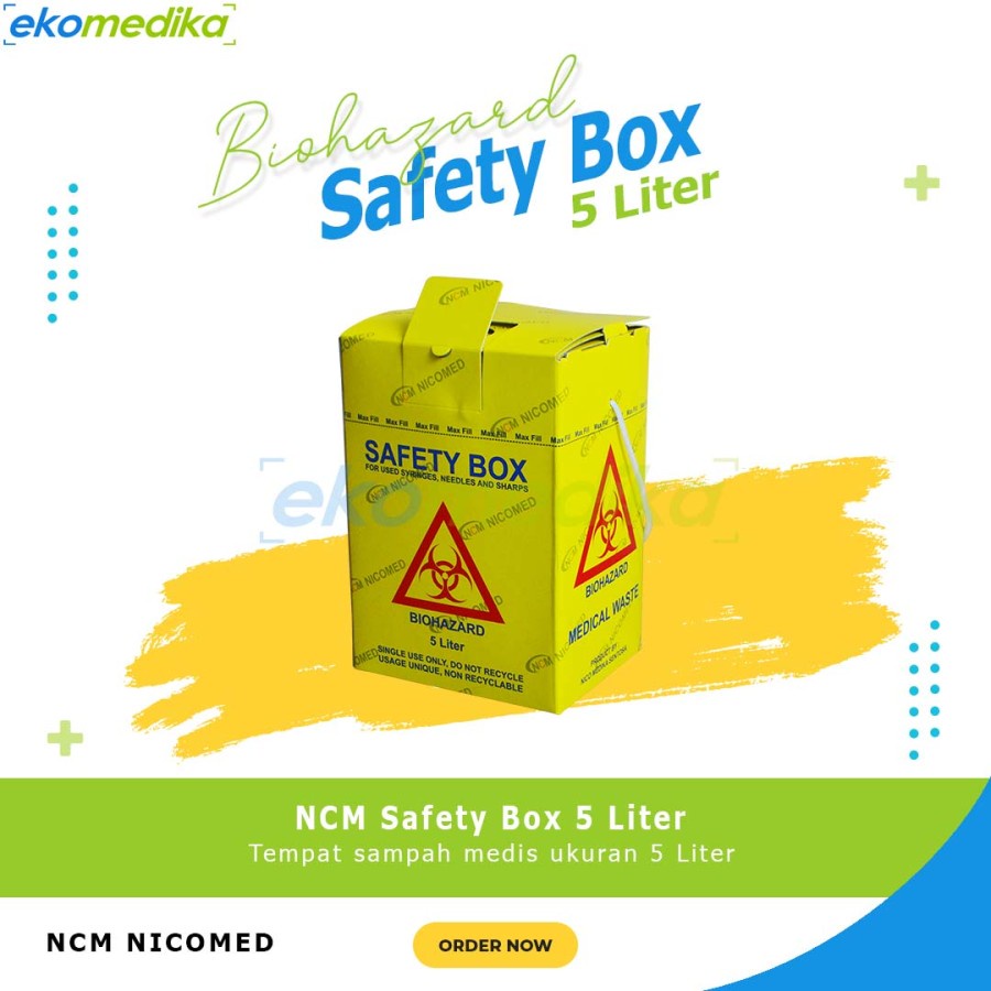 Jual Safety Box Medis 5 Liter Biohazard NCM Kotak Sampah Medis
