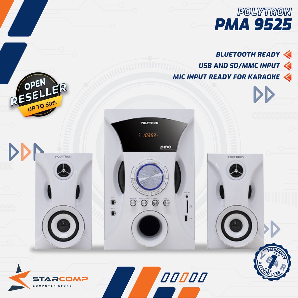 Jual POLYTRON Multimedia Speaker PMA 9525 Bluetooth Karaoke PMA9525 ...