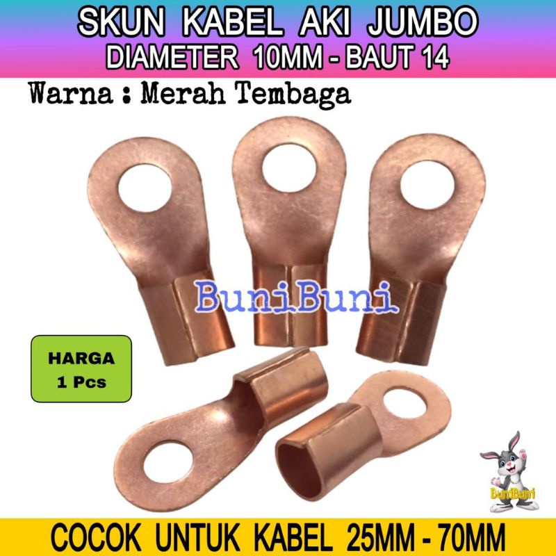 Jual Terminal Skun Klem Kabel Aki Jumbo Ring Bulat M Baut Merah