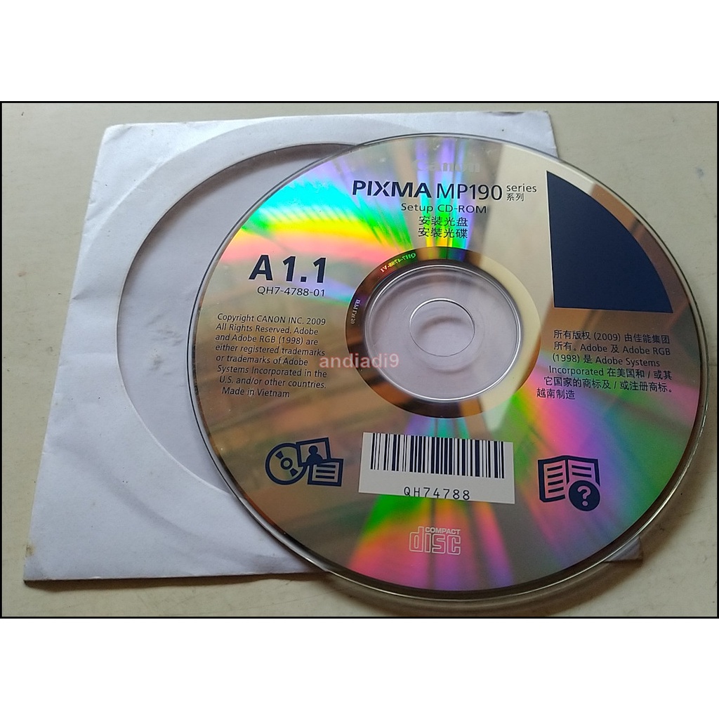 Jual CD DRIVER CANON PIXMA MP190 BEKAS ORIGINAL | Shopee Indonesia