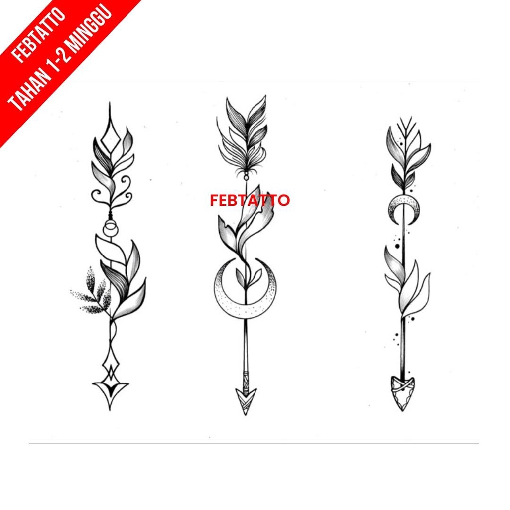 Jual Tato Basic Tahan 5-7 Hari Tato Temporer Panah Tato kecil Stiker ...