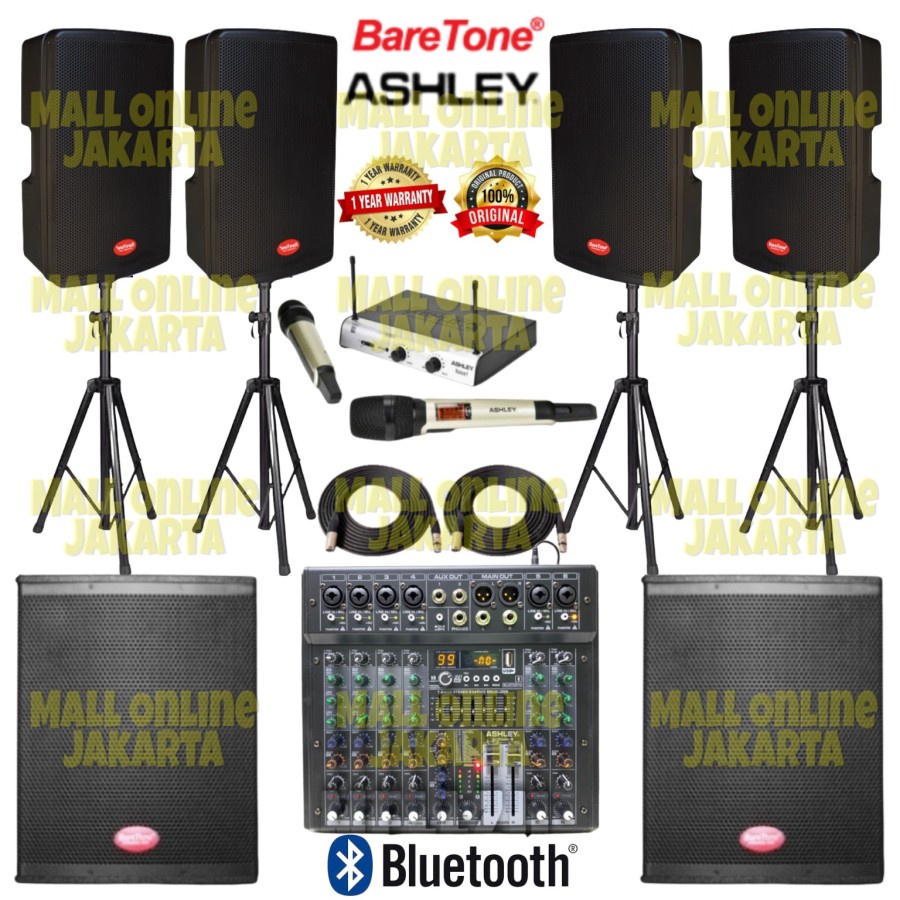 Jual Paket Speaker Aktif Baretone 15 Inch 15rc Mixer 6 Ch Subwoofer