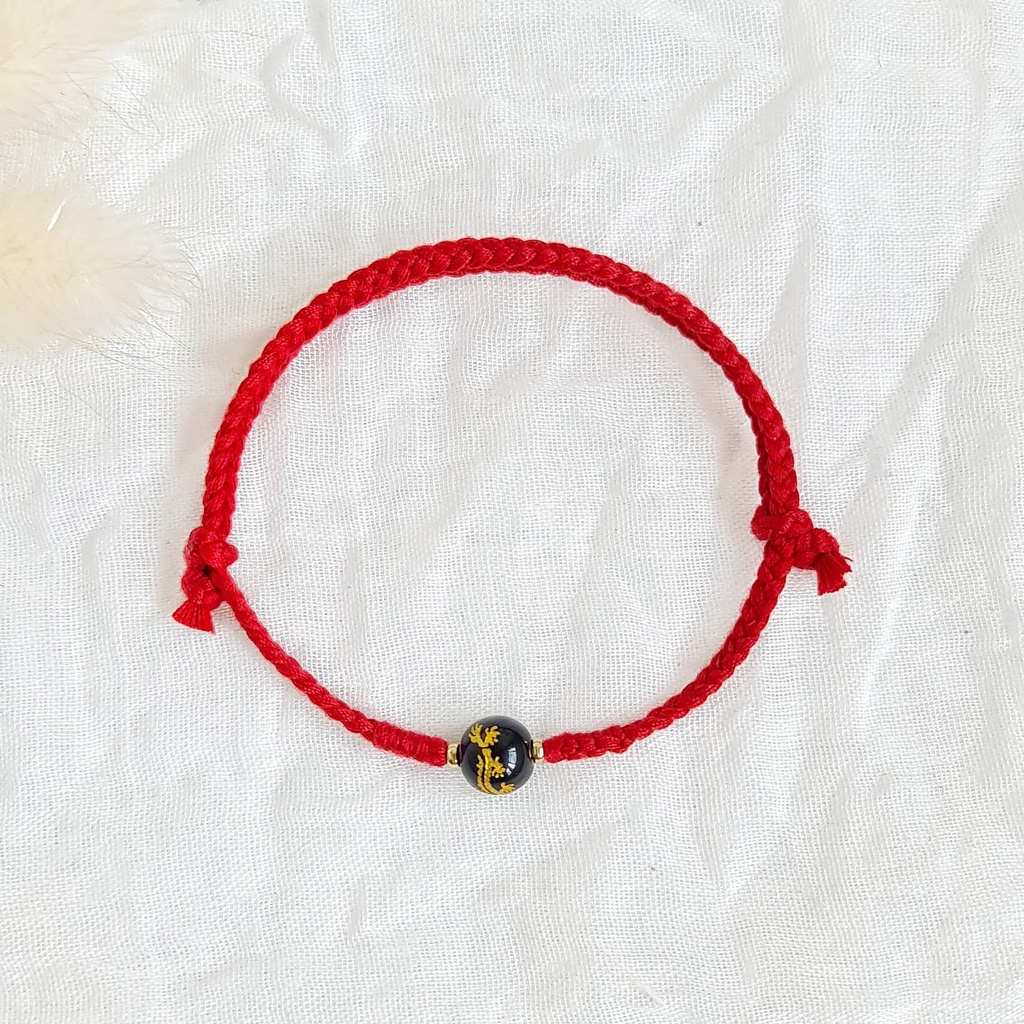 Jual Kaisar Naga Api Merah Gelang Boho Kepang Tali 23.03.029 | Shopee ...