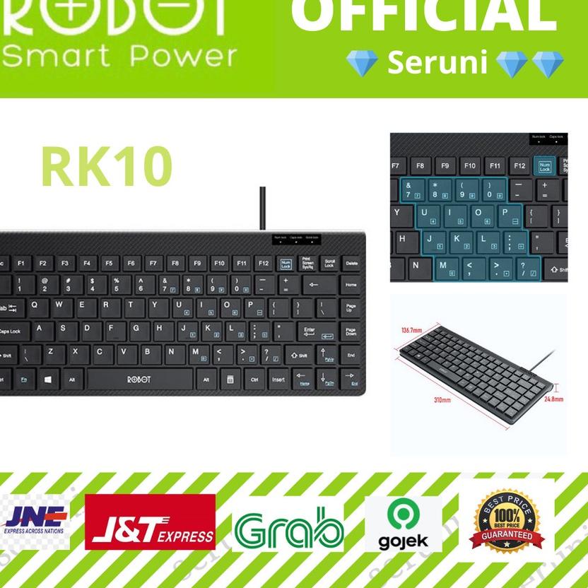 Jual Paket Pilihan (SERUNI) ROBOT RK10 KEYBOARD MINI USB WIRED TOMBOL ...