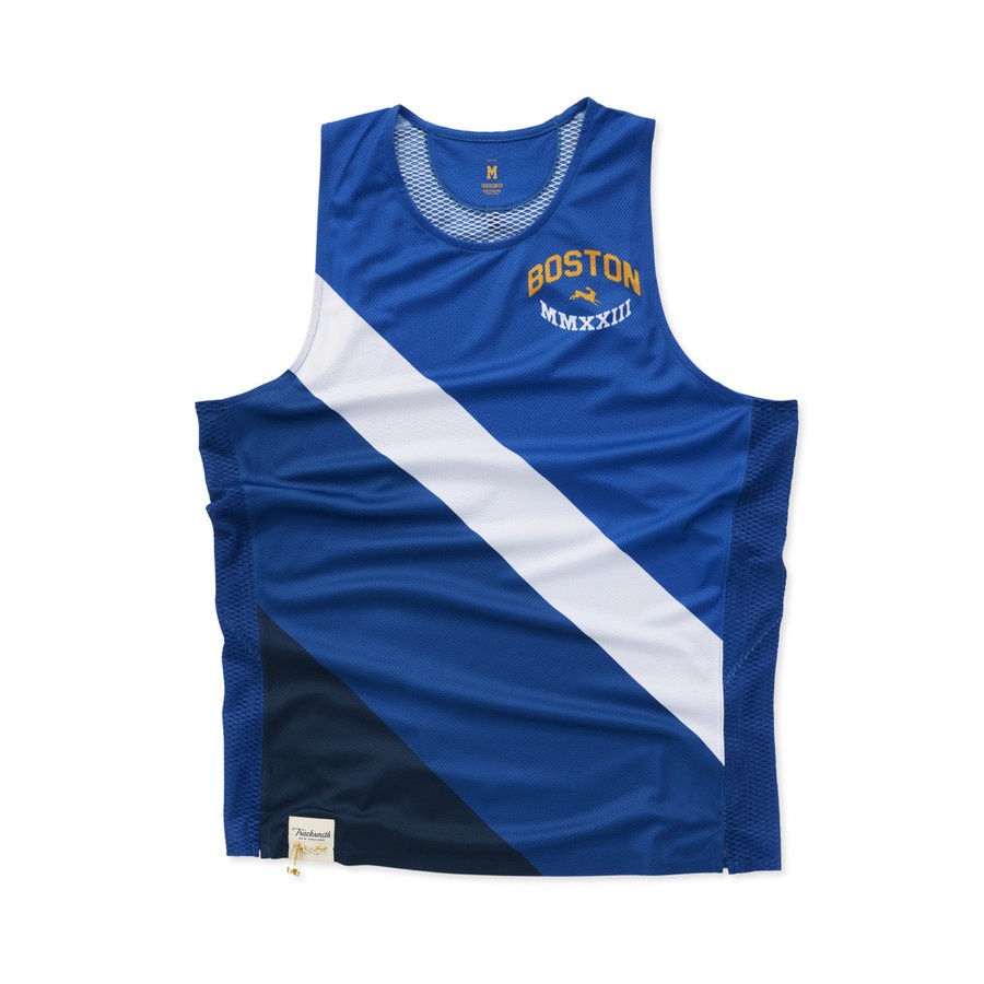 Jual TRACKSMITH Boston Marathon 2023 Singlet Men Blue Shopee Indonesia